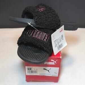 PUMA Cool Cat Sherpa Slide – Black/Red - 38366501 | 13C/K